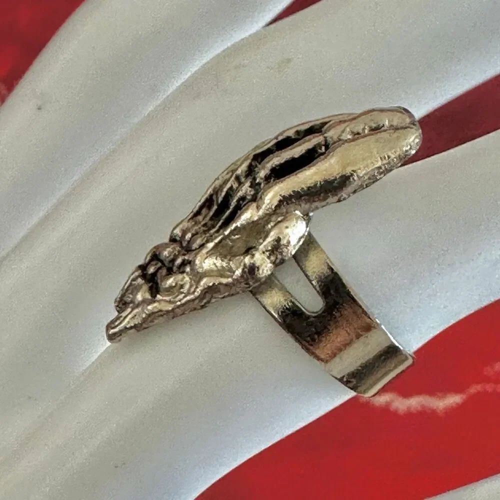 Gothic Skeleton Hand Adjustable Ring - Picture 2 of 9